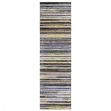 Carter Modern Stripe Hand Woven Wool Grey/Natural Runner-Melrose-Rug Love - The Most Loved Rug Store